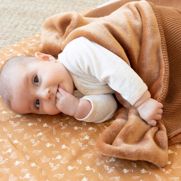 Couverture camel/tricot – Image 2