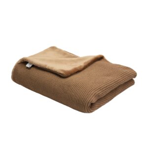 Couverture camel/tricot